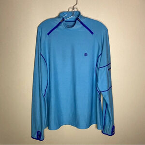 Coolibar sun protection long sleeve upf 50 2XL XXL blue high neck zippers
